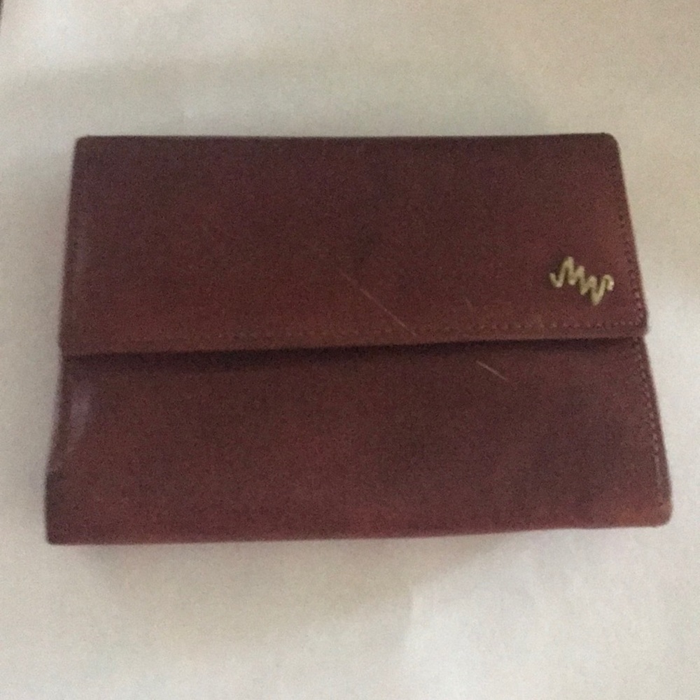 1980s Monsac glossy leather tri-fold wallet